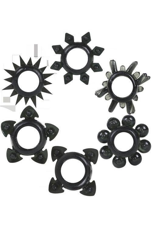 Tower of Power Set of 6 - Black - My Sex Toy Hub