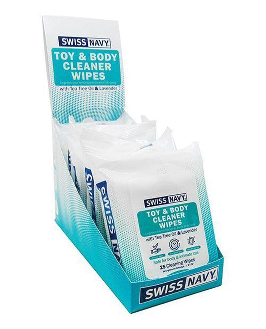 Toy and Body Cleaner Wipes 25ct / 6ct Display Box - My Sex Toy Hub