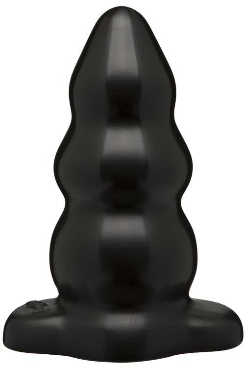 Triple Ripple Butt Plug - Large -Black - My Sex Toy Hub