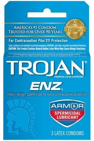 Trojan Enz Armor Spermicidal Lubricated Condoms - 3 Pack - My Sex Toy Hub
