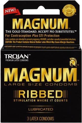 Trojan Magnum Ribbed - 3 Pack - My Sex Toy Hub