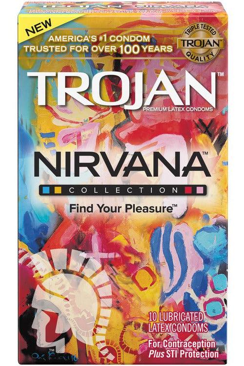 Trojan Nirvana - 10 Pack Assorted Lubricated Latex Condoms - My Sex Toy Hub