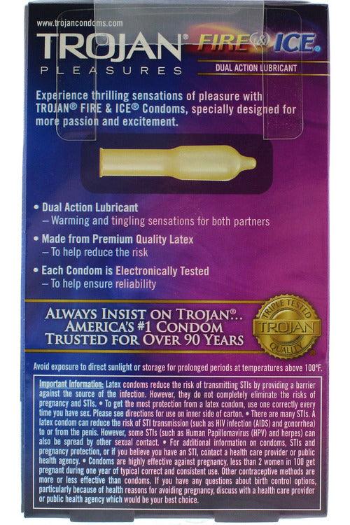 Trojan Pleasures Fire and Ice Dual Action - 10 Pack - My Sex Toy Hub