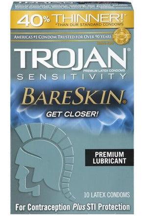 Trojan Sensitivity Bareskin Lubricated Condoms - 10 Pack - My Sex Toy Hub