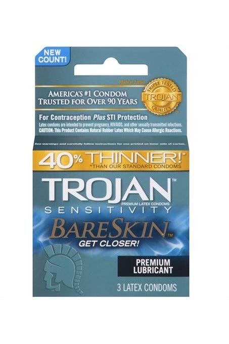 Trojan Sensitivity Bareskin Lubricated Condoms - 3 Pack - My Sex Toy Hub