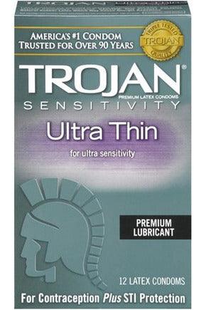 Trojan Sensitivity Ultra Thin Lubricated Condoms - 12 Pack - My Sex Toy Hub