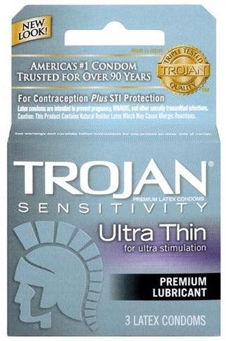 Trojan Sensitivity Ultra Thin Lubricated Condoms - 3 Pack - My Sex Toy Hub