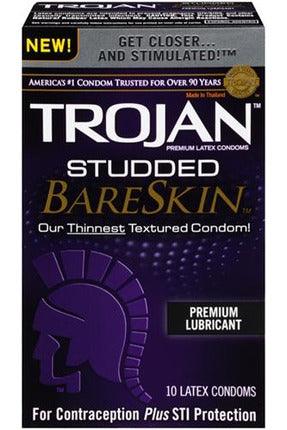 Trojan Studded Bareskin - 10 Pack - My Sex Toy Hub