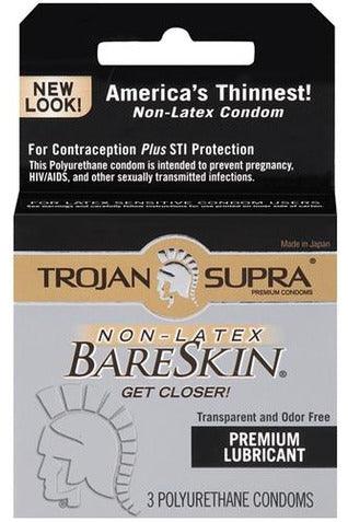 Trojan Supra Bareskin Polyurethane - 3 Pack - My Sex Toy Hub