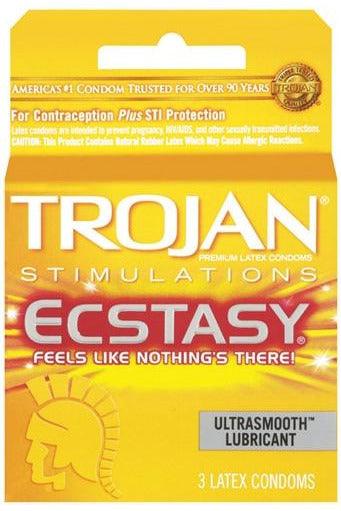 Trojan Ultra Ribbed Ecstasy - 3 Pack - My Sex Toy Hub