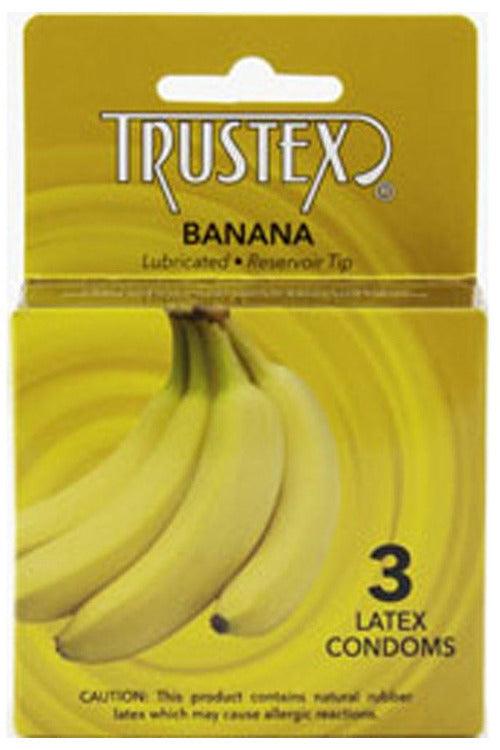 Trustex Flavored Lubricated Condoms - 3 Pack - Banana - My Sex Toy Hub