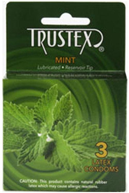 Trustex Flavored Lubricated Condoms - 3 Pack - Mint - My Sex Toy Hub