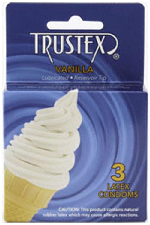 Trustex Flavored Lubricated Condoms - 3 Pack - Vanilla - My Sex Toy Hub
