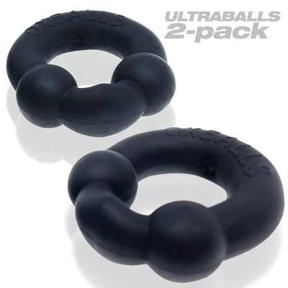 Ultraballs 2- Piece Cockring Set - Night Black - My Sex Toy Hub