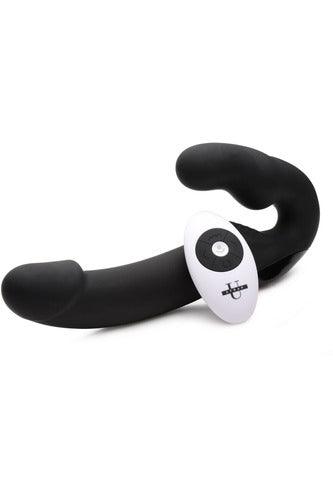 Urge Silicone Strapless Strap on With Remote - Black - My Sex Toy Hub