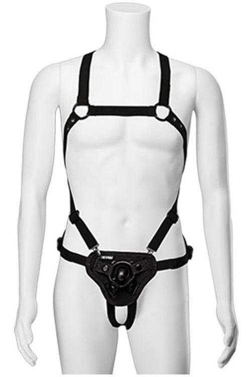 Vac-U-Lock - Chest & Suspender Harness With Plug - Black - My Sex Toy Hub