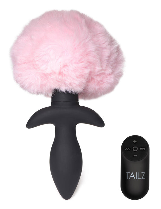 Waggerz Moving and Vibrating Bunny Tail Anal Plug - Pink - My Sex Toy Hub