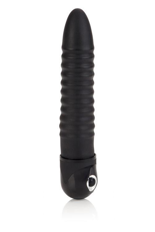 Waterproof Power Stud Ribbed Vibe - Black - My Sex Toy Hub