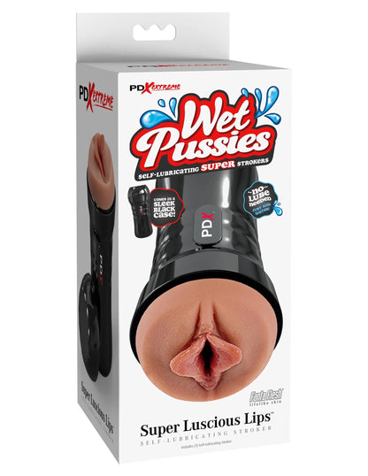 Wet Pussies - Super Luscious Lips Self Lubricating Stroker - Brown - My Sex Toy Hub