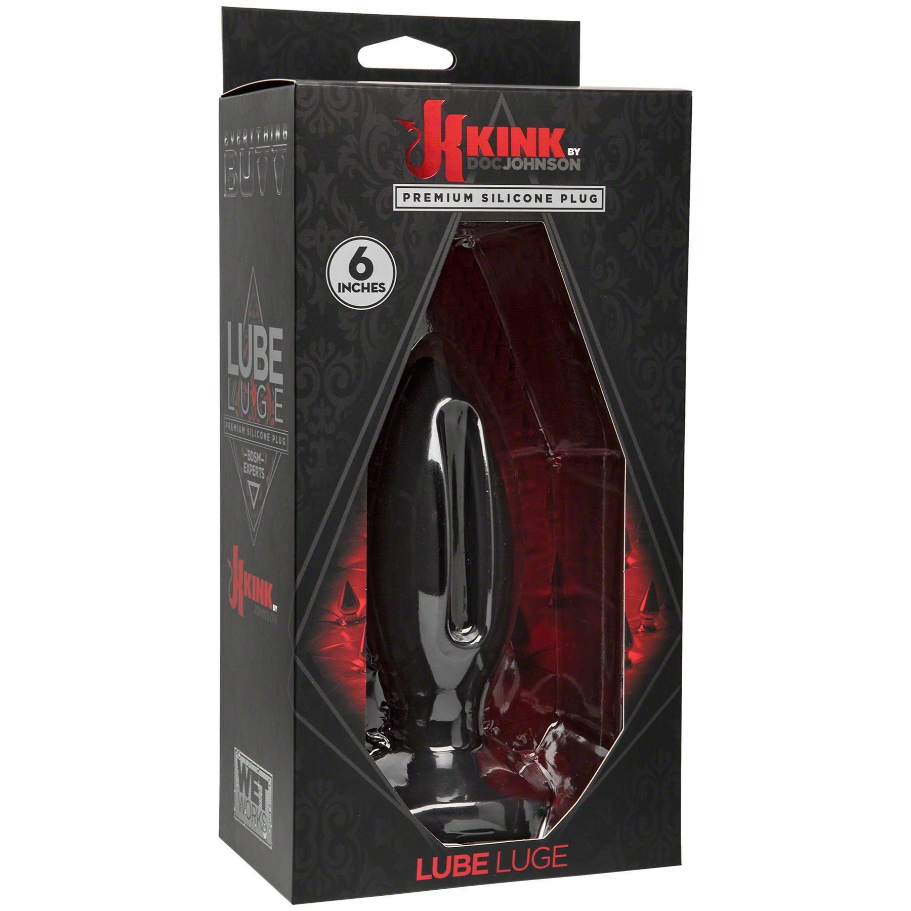 Wet Works - Lube Luge - Premium Silicone Plug - 6 Inch - Black - My Sex Toy Hub