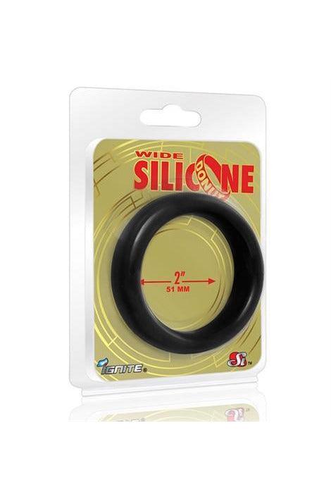 Wide Silicone Donut - Black - 2-Inch Diameter - My Sex Toy Hub