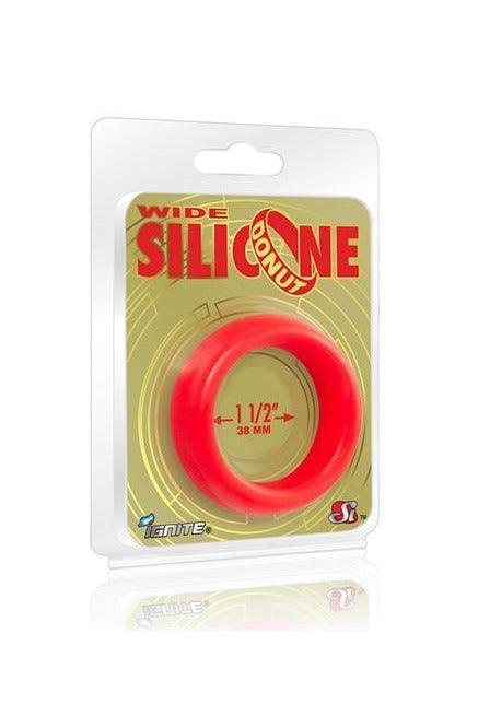 Wide Silicone Donut - Red - 1.5-Inch Diameter - My Sex Toy Hub