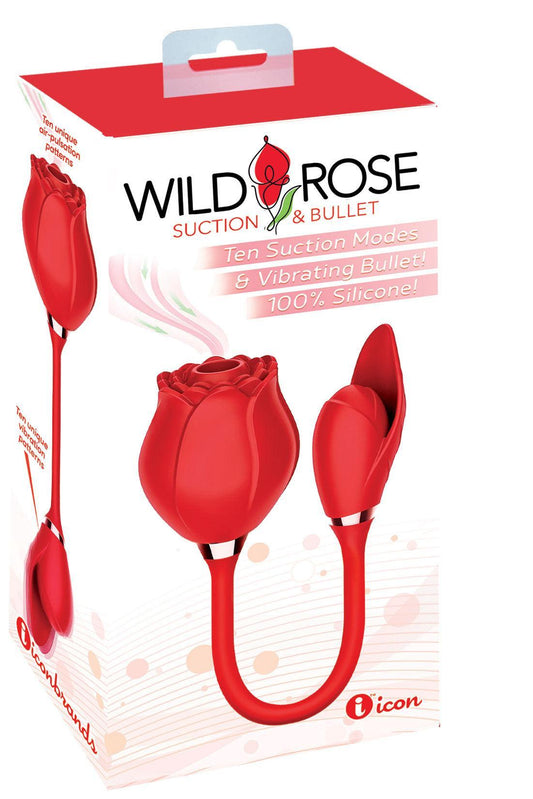 Wild Rose Suction and Bullet - Red - My Sex Toy Hub