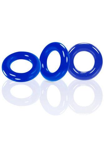 Willy Rings 3-Pack Cockrings - Police Blue - My Sex Toy Hub