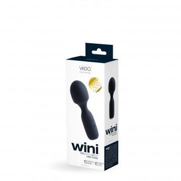 Wini Rechargeable Mini Wand - Black - My Sex Toy Hub