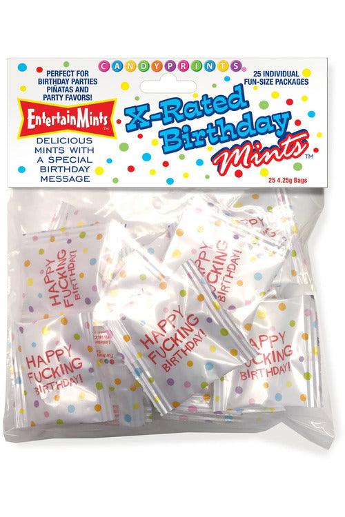 X-Rated Birthday Mints - 25 Individual Fun Size Packages - My Sex Toy Hub