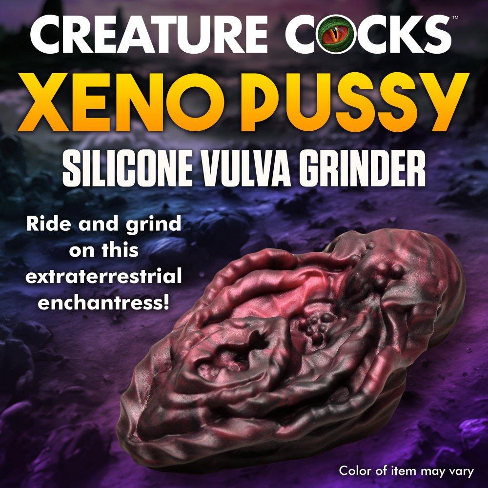 Xeno Pussy Vulva Silicone Grinder - Red/black - My Sex Toy Hub