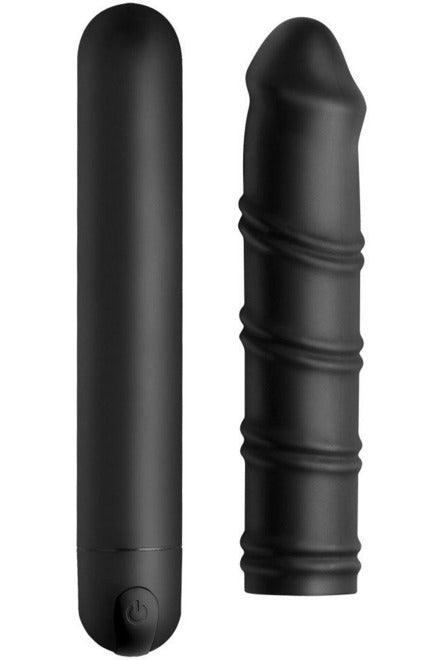 Xl Bullet and Swirl Sleeve - Black - My Sex Toy Hub