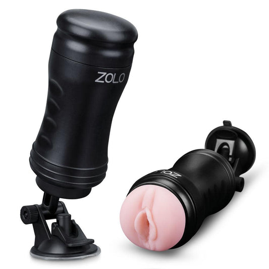 Zolo Solo Flesh Discreet Suction Mounted Masturbator - Black - My Sex Toy Hub