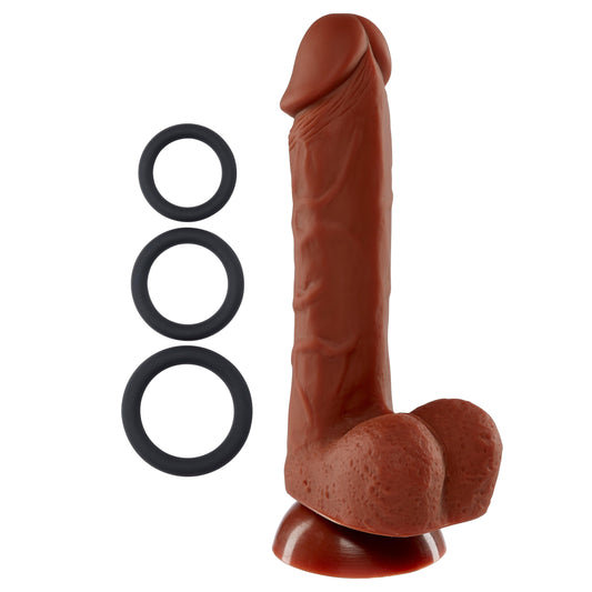 7 Inch Silicone Pro Odorless Dong - Brown - My Sex Toy Hub
