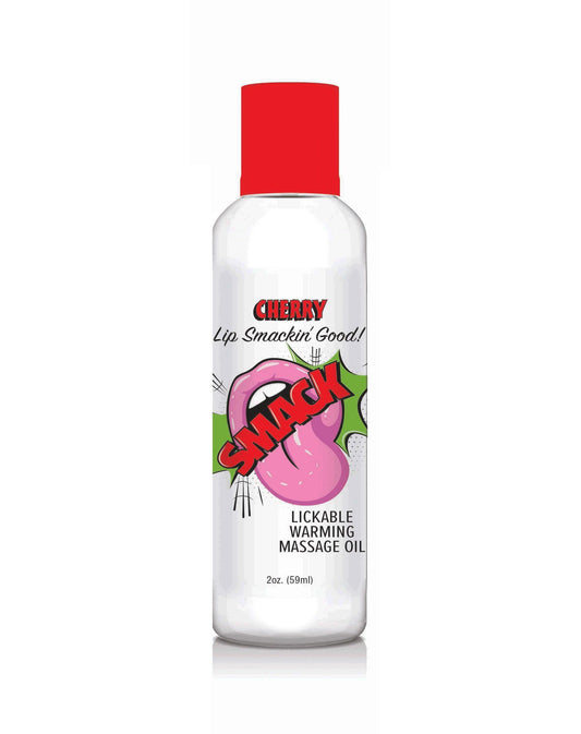 Smack Warming and Lickable Massage Oil - Cherry 2 Oz - My Sex Toy Hub