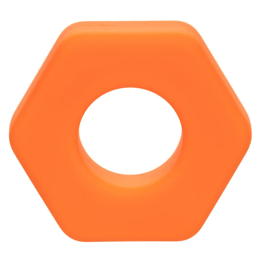 Alpha Liquid Silicone Prolong Sexagon Ring - Orange - My Sex Toy Hub