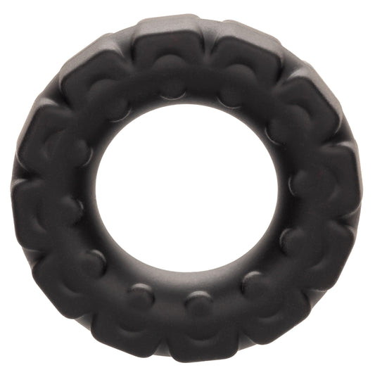 Alpha Liquid Silicone Prolong Tread Ring - Black - My Sex Toy Hub