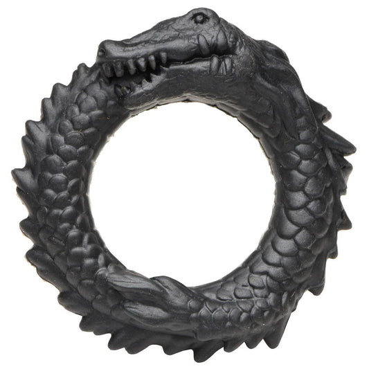 Black Caiman Silicone Cock Ring - Black - My Sex Toy Hub