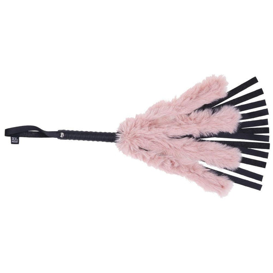 Brat Faux Fur Flogger - Pink/black - My Sex Toy Hub