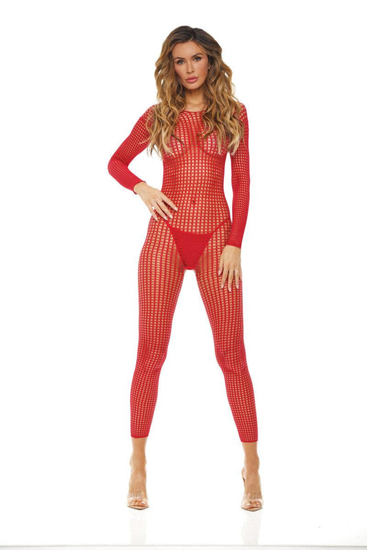 Crotchless Bodystocking - One Size - Red - My Sex Toy Hub