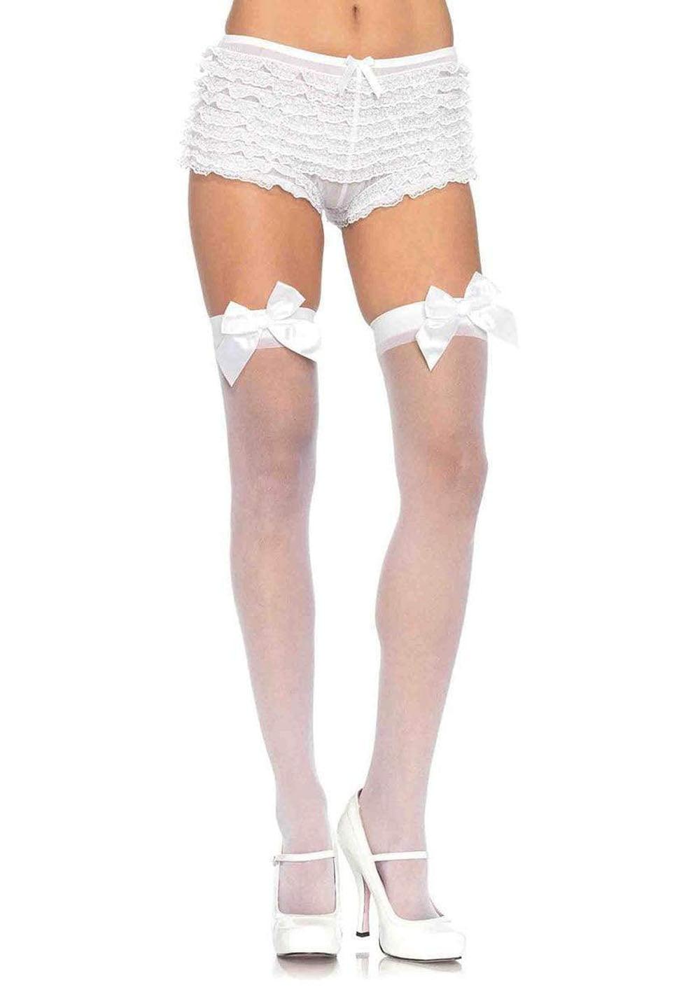 Sheer Thigh Highs - One Size - White - My Sex Toy Hub