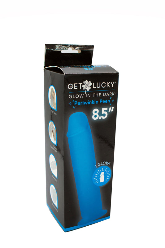 Get Lucky Glow in the Dark Periwinkle Peen - 8.5 Inch - My Sex Toy Hub