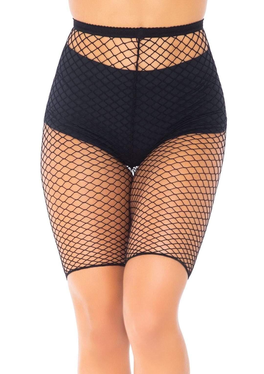 Industrial Fishnet Biker Shorts - One Size - Black - My Sex Toy Hub