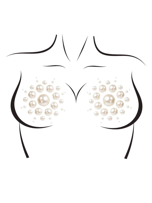 Isla Pearl Nipple Covers - White - My Sex Toy Hub