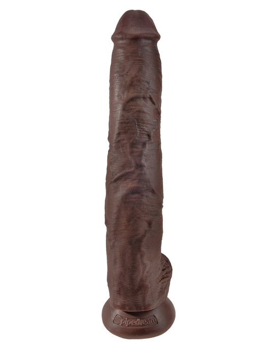 King Cock 14 Inch Cock With Balls - Brown - My Sex Toy Hub