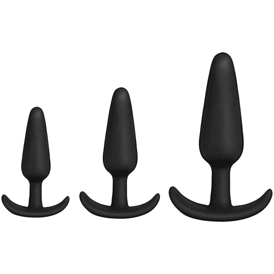 Merci - Tush Trainer - 3 Piece Silicone Set - Black - My Sex Toy Hub