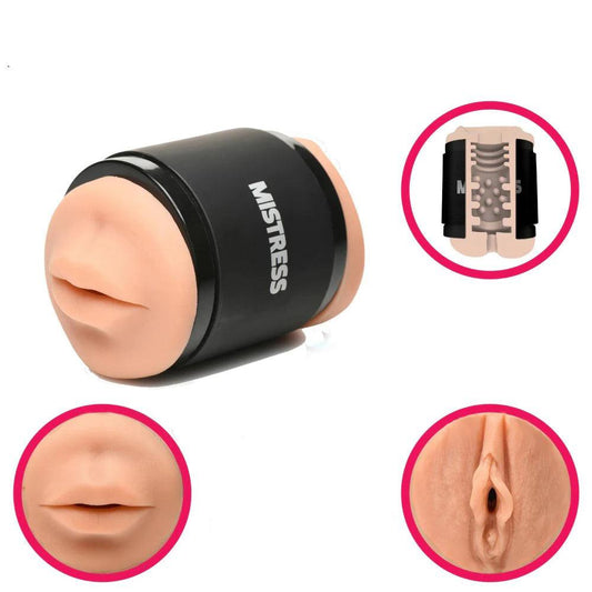 Mistress Double Shot Mouth and Pussy Stroker - Medium - My Sex Toy Hub