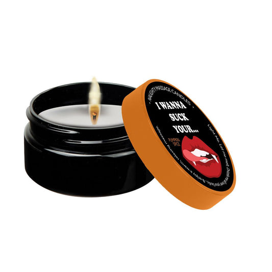 Naughty Massage Candle - I Wanna Suck Your... - Pumpkin Spice - My Sex Toy Hub