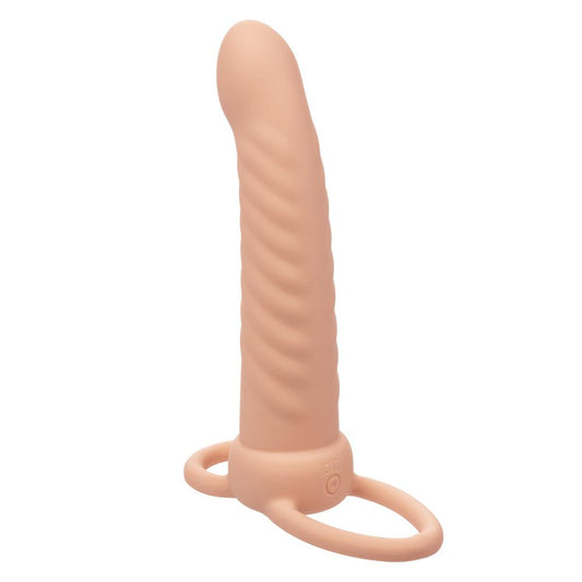 Performance Maxx Rechargeable Ribbed Dual Penetrator - Ivory - My Sex Toy Hub