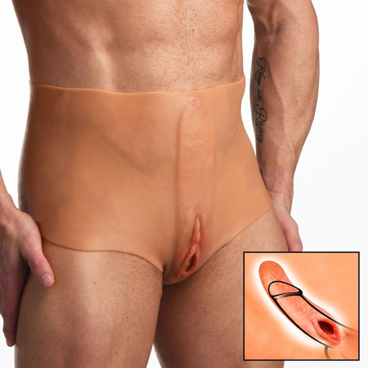 Pussy Panties Silicone Vagina Plus Ass Panties - Large - My Sex Toy Hub